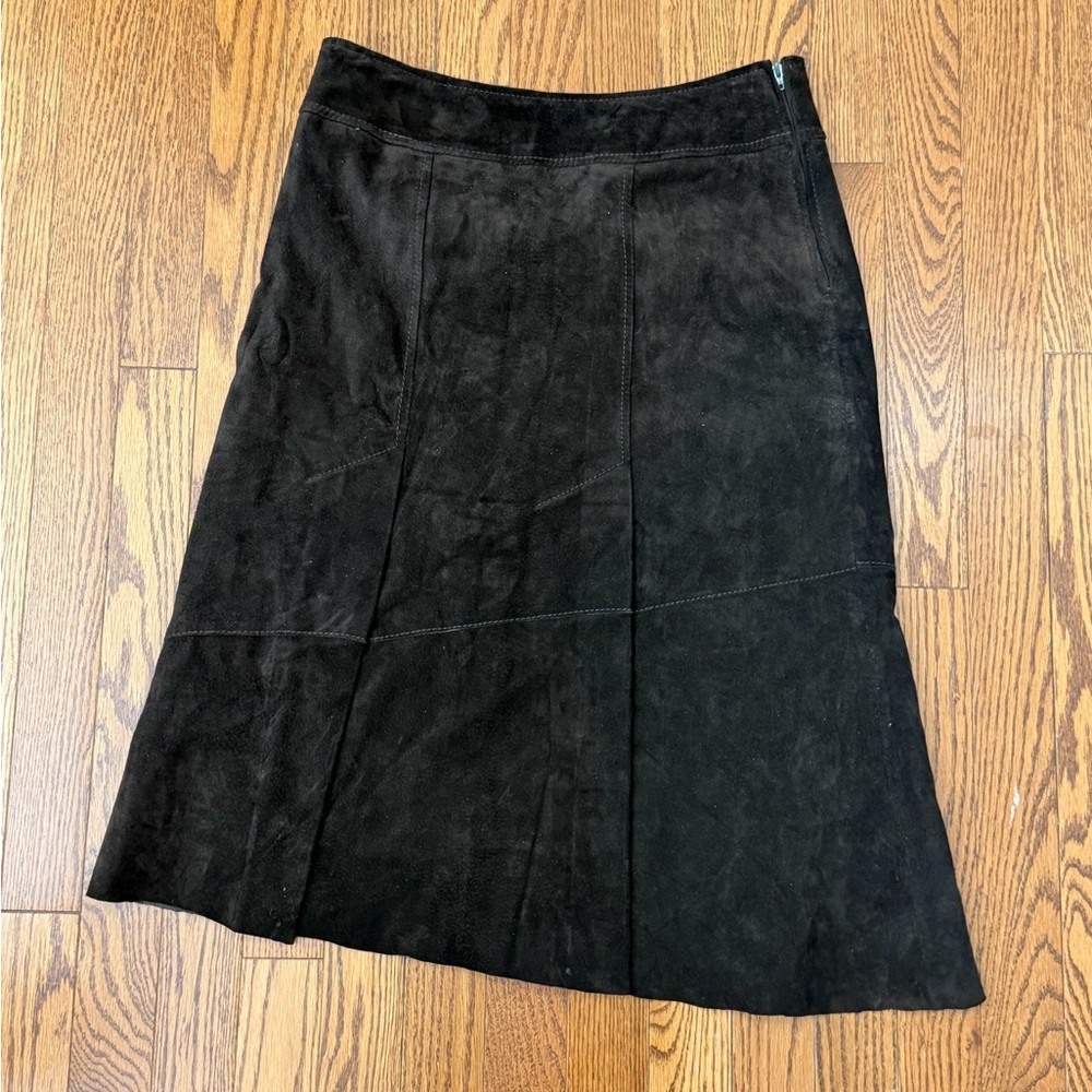 Danier Brown Suede A-Line Skirt